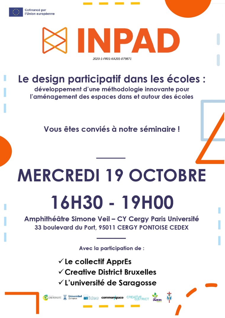 Séminaire consacré aux espaces d’apprentissages organisé par le projet INPAD (Erasmus+) et le collectif ApprEs